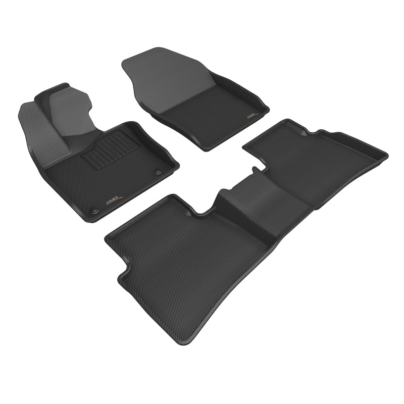 Toyota Prius PHEV Floor Mat Set - Front + Rear - 3D MAXpider - Kagu - Black - `23-`26
